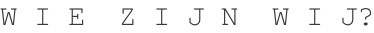 W I E  Z I J N  W I J?